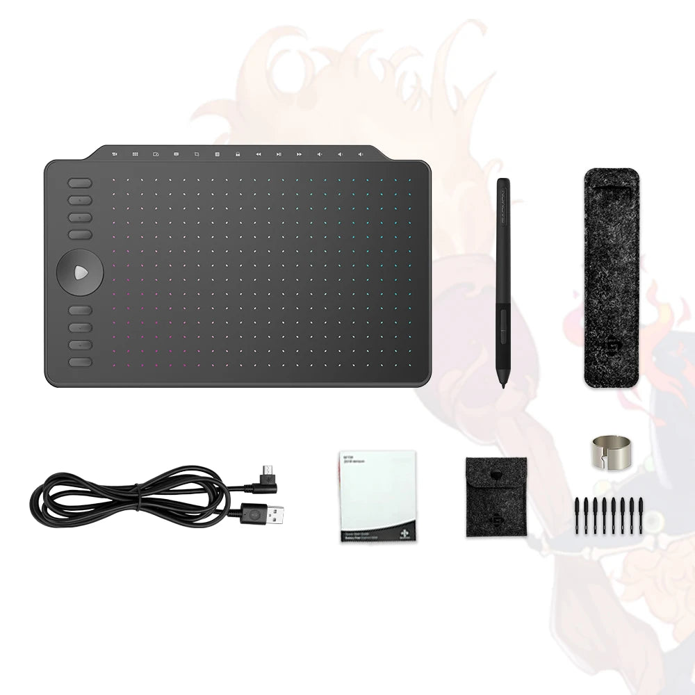 GAOMON Graphics Tablet M1220 12 Inch Large Pen Tablets Multimedia Keys for Drawing wIth PC Laptop MacOS Windows Android Phone,