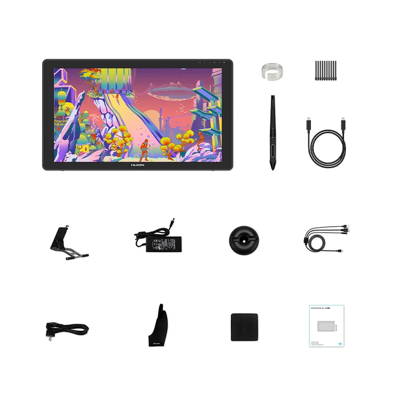 23.8 Inch HUION Kamvas 24 Plus Graphics Tablet Monitor with Screen with Drawing Display Digital Pen