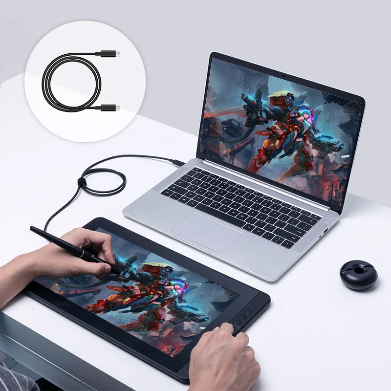 Huion UC06 / UC06A Full-Featured USB-C to USB-C Cable USB 3.1 for Kamvas 13 / Kamvas 22 / Kamvas 22 Plus