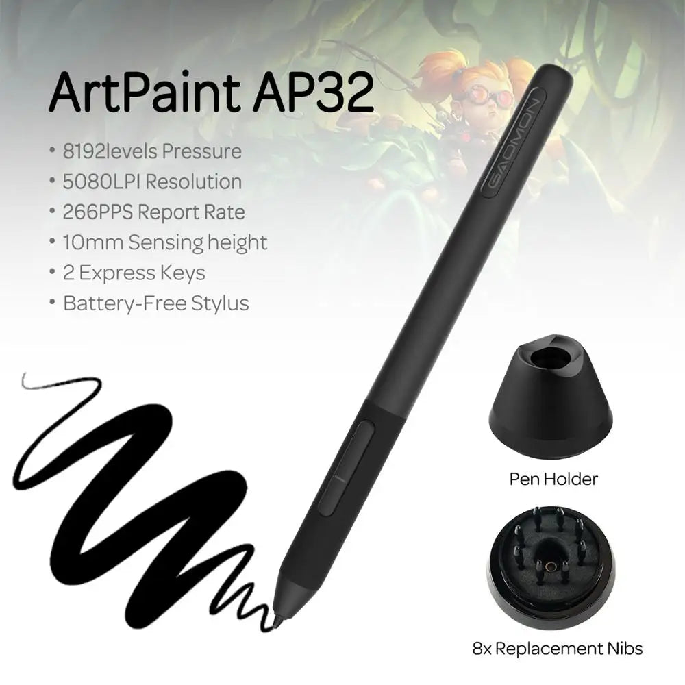 21.5 Inches Gaomon PD2200 Graphics Tablet Anti-Glare Full Lamination Screen Display with 8 Touch Keys Support ±60° Tilt Function