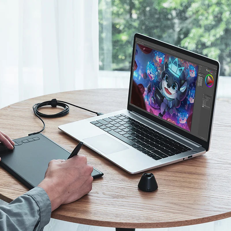 Huion H580X Graphics Tablet Digital Battery-Free Pen Drawing Tablets Signature Pad Linux, MacOS, PC, and Android Device Connectivity