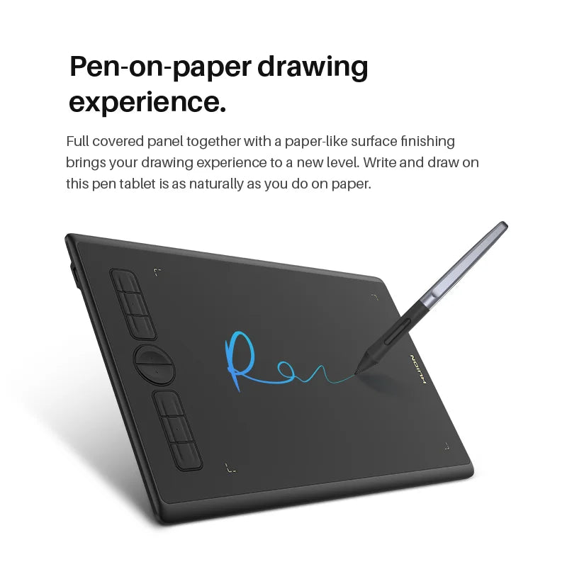Huion H580X Graphics Tablet Digital Battery-Free Pen Drawing Tablets Signature Pad Linux, MacOS, PC, and Android Device Connectivity