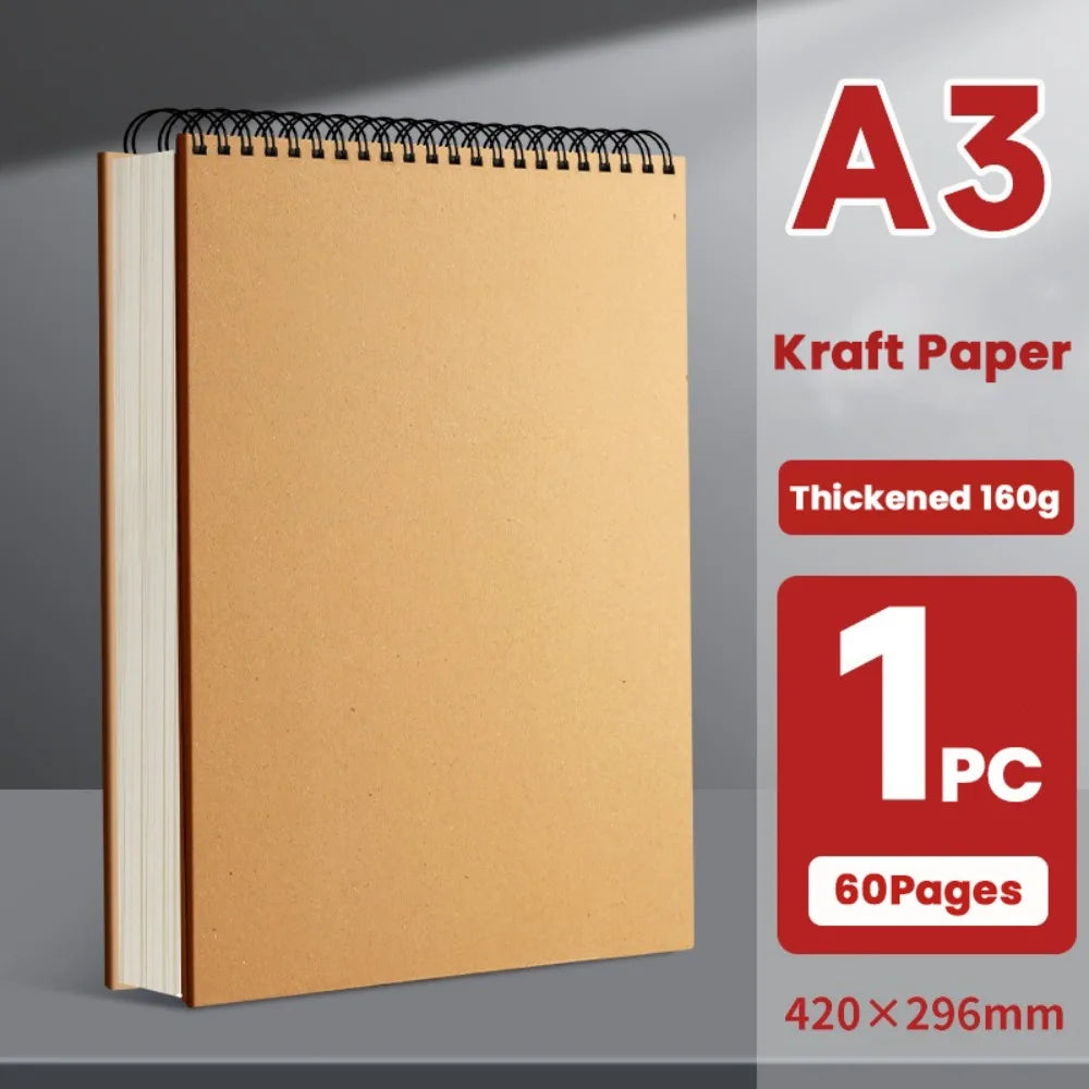 30 Sheets 8K 16K Coil Sketchbook A4 A5 A6 Eco-Friendly Thick Drawing Paper Acid Free Spiral Bound Artist Sketch Pad Sketch