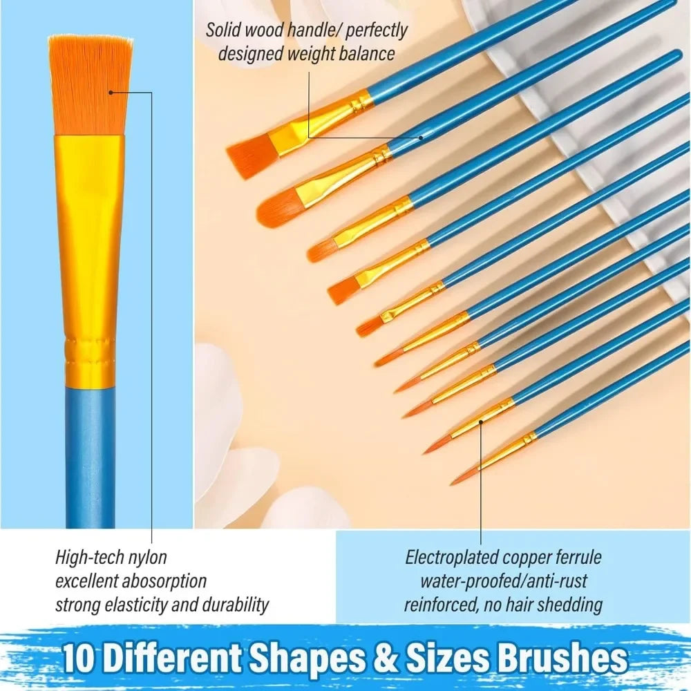 8 x 10 inch canvas board with wooden easel, paint brush canvas panel painting kit for beginners art craft
