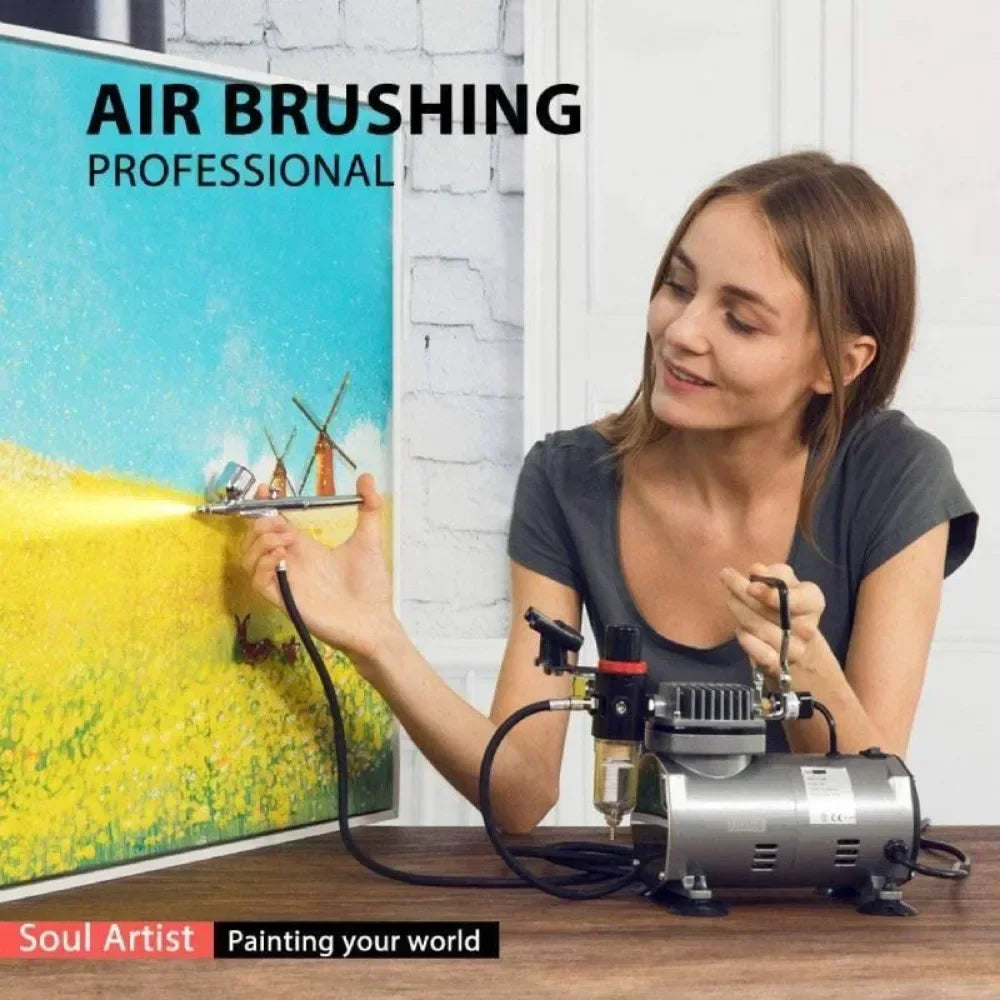 Professional Airbrush Kit Set Airbrush Compressor Art Nail Tattoo Makeup Model