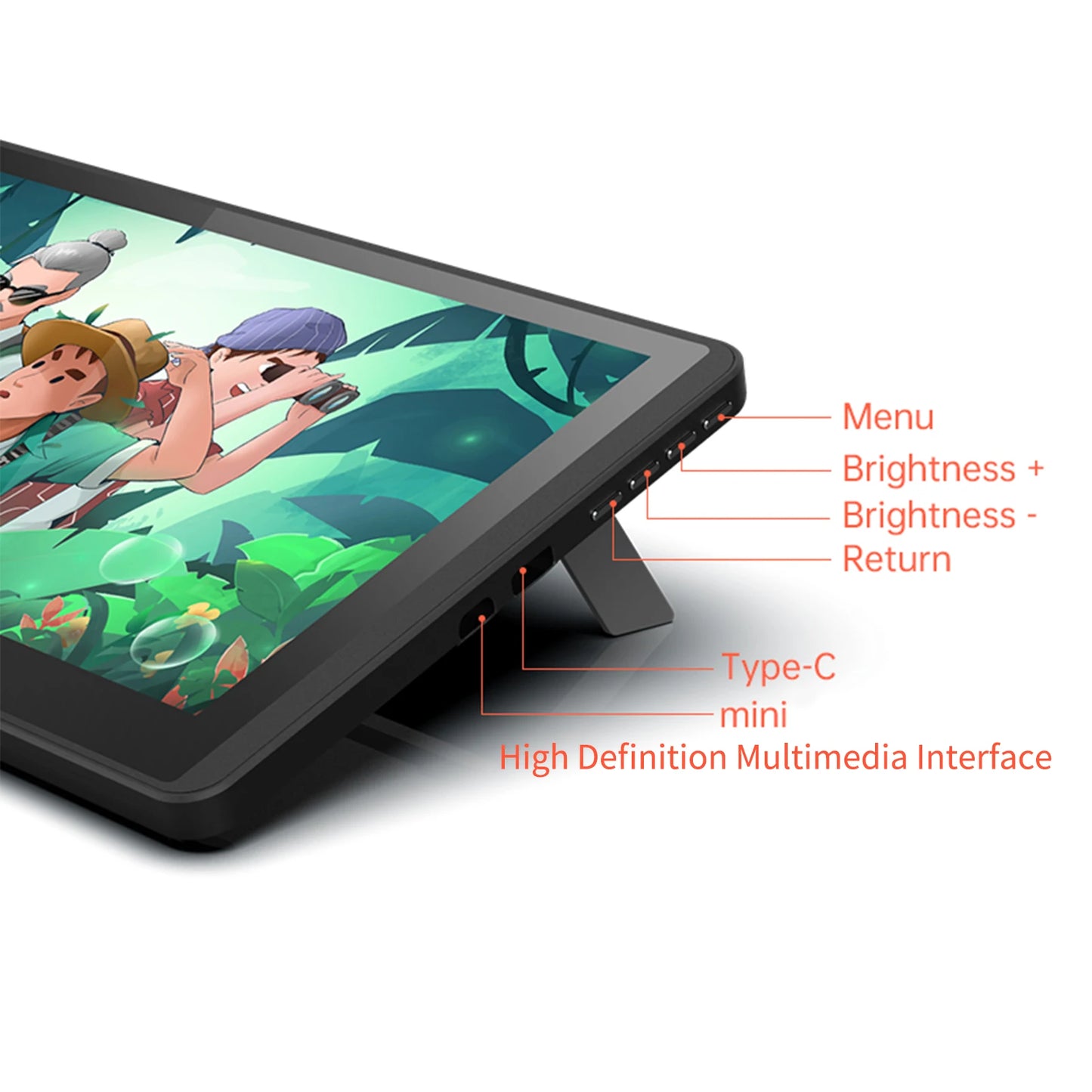 Full Fit HD Screen LCD Graphics Drawing Tablet Monitor 11.6 Inch 1366x768 Display For Hand-drawn Illustration Design Animation