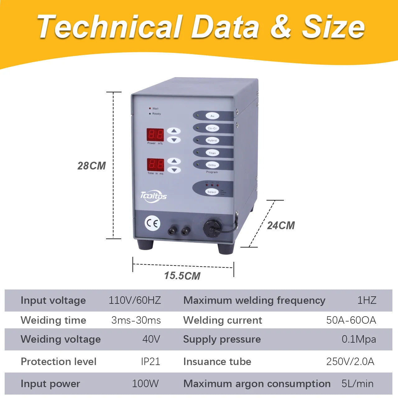 100W Tooltos Automatic CNC Pulse Argon Arc Tig Jewelry Spot Soldering Machine,110/220V