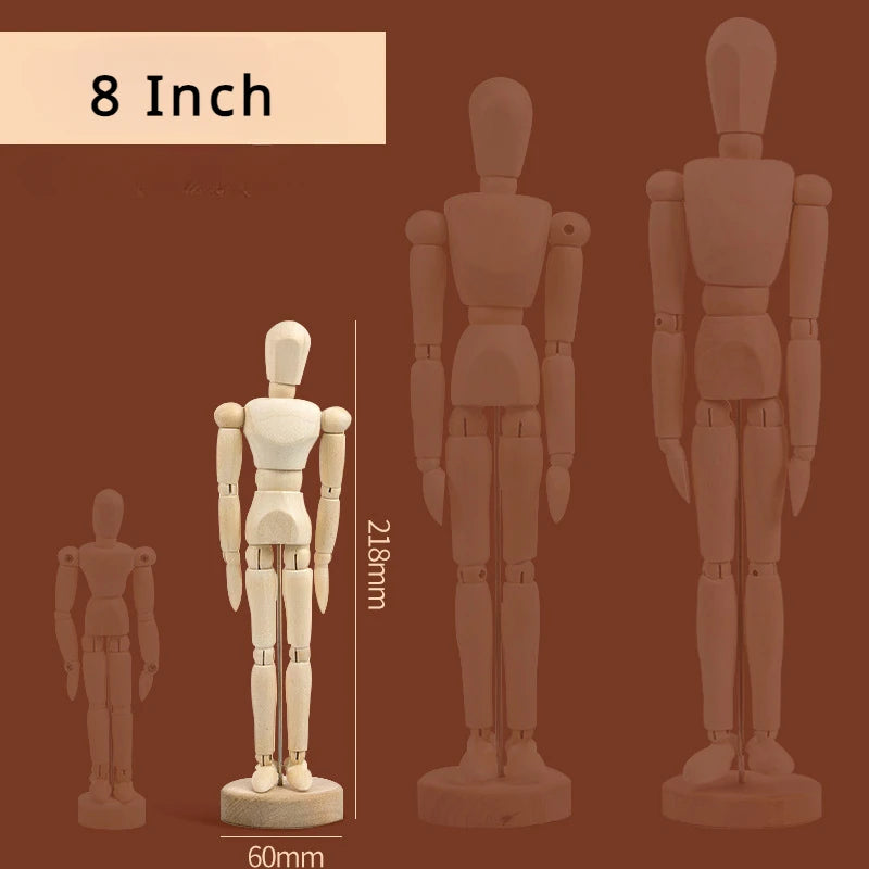 5.5/8/12 inch Artists Wooden Manikin Jointed Mannequin Perfect for Home Decoration The Human Figure Supplies Drawing Tools