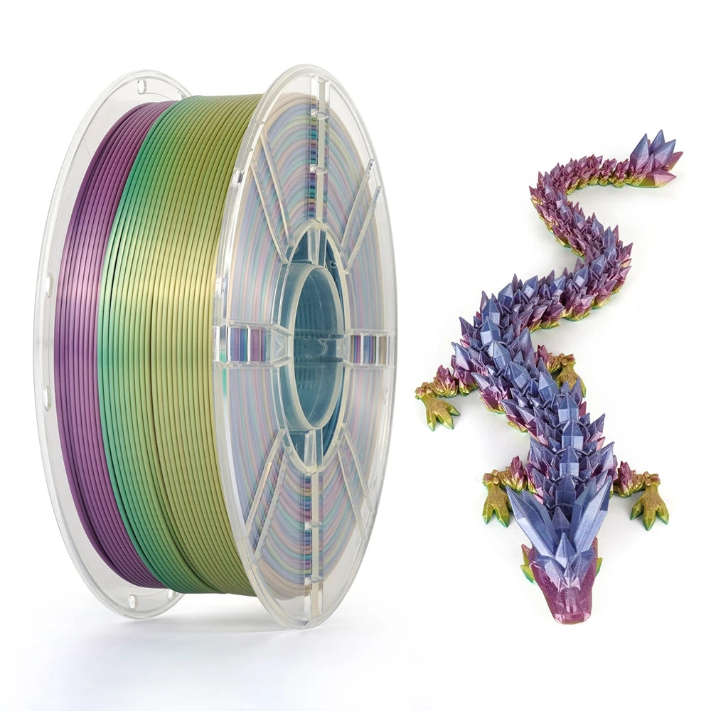 KINGROON Newest Colour 3D Printer Filament PLA Silk Rainbow Multicolor Gradient Printing Consumables 1.75mm 1kg Plastic Spool