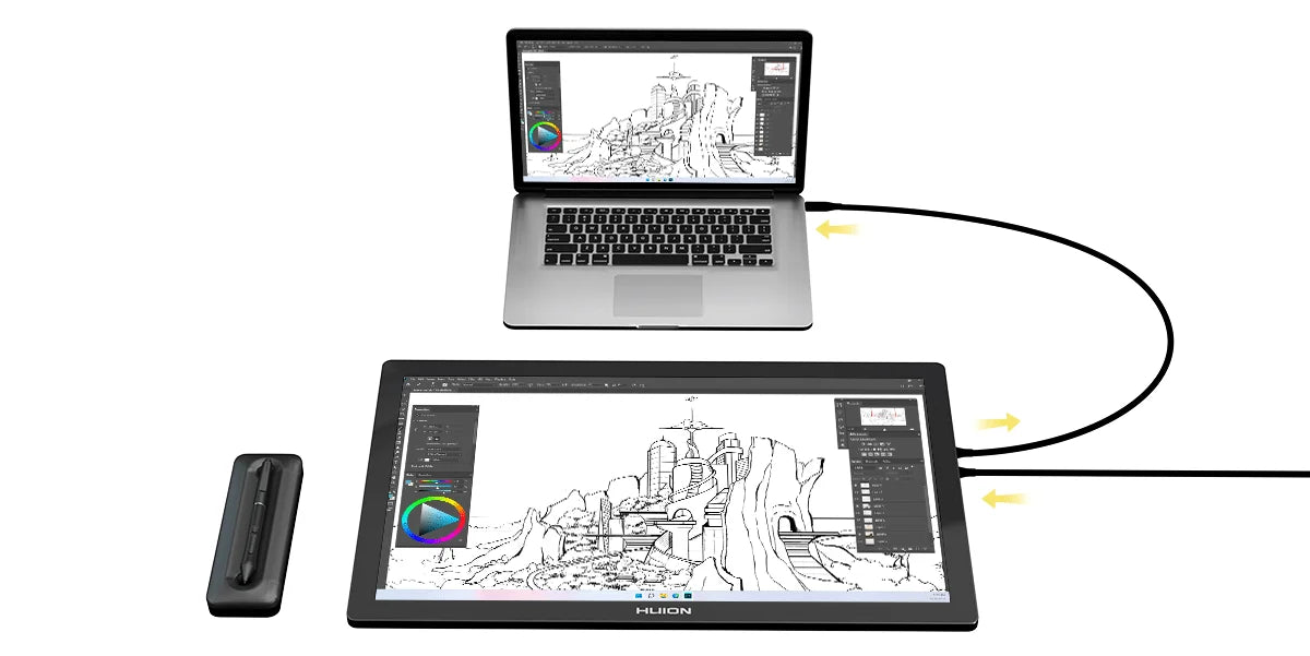 Huion Kamvas Pro 19 4K Graphics Tablets Monitor 18.4" Finger Touchscreen Drawing Display 16K Levels Pressure Pens Mini Keyboard