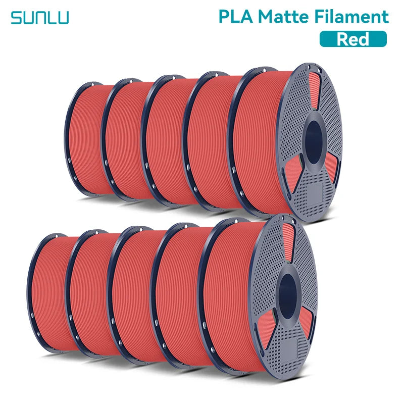 SUNLU PLA Matte 3D Filament 1.75mm Frosted Texture Neatly Wound Multicolor Matte Pla Filament For Most FDM 3D Printer 10KG