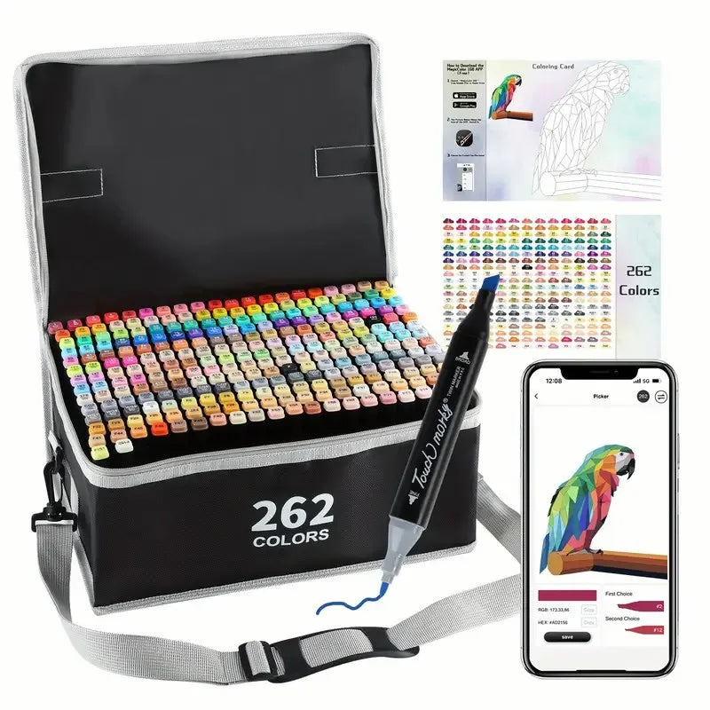 Alcohol Markers Set, 48 Colors Dual Tip Art Markers for Adult Coloring Book, Sketching Drawing Markers, Coloring Marker With
