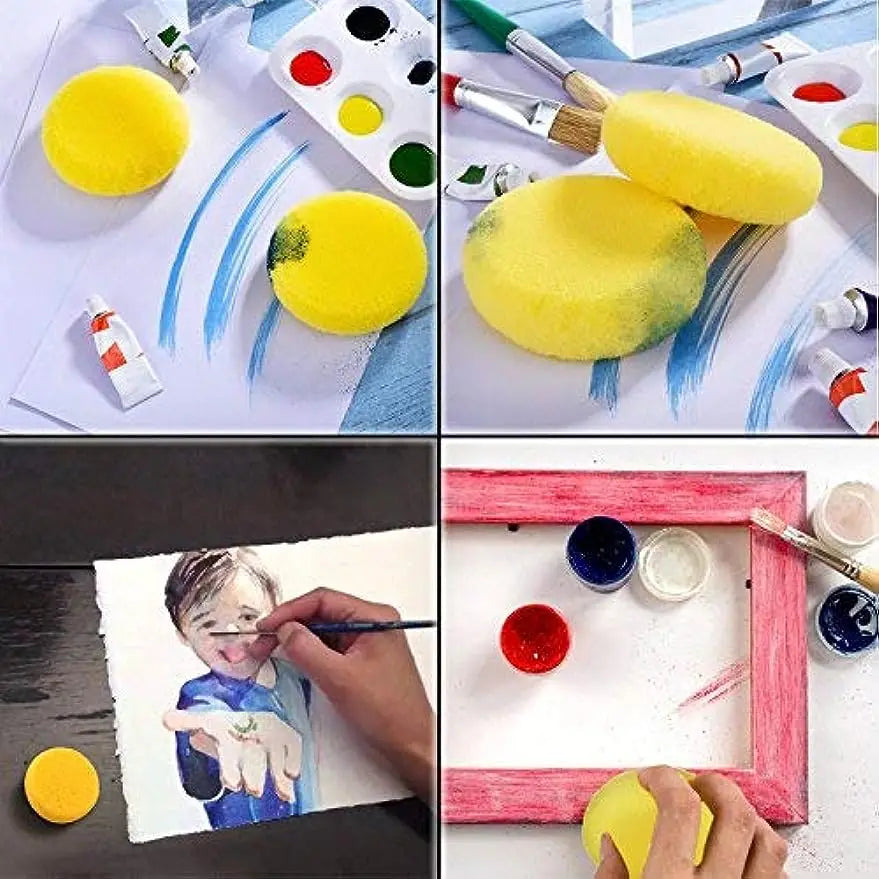12pcs Painting Sponges, Round Watercolor Synthetic Sponge, Artist Sponge for Face Painting, Painting, Crafts, Pottery, Clay