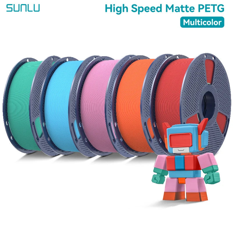 SUNLU 5KG Matte PETG High Speed 3D Printer Filament 1.75mm High Strength Fast Smooth Printing PETG Filament for FDM 3D Printer
