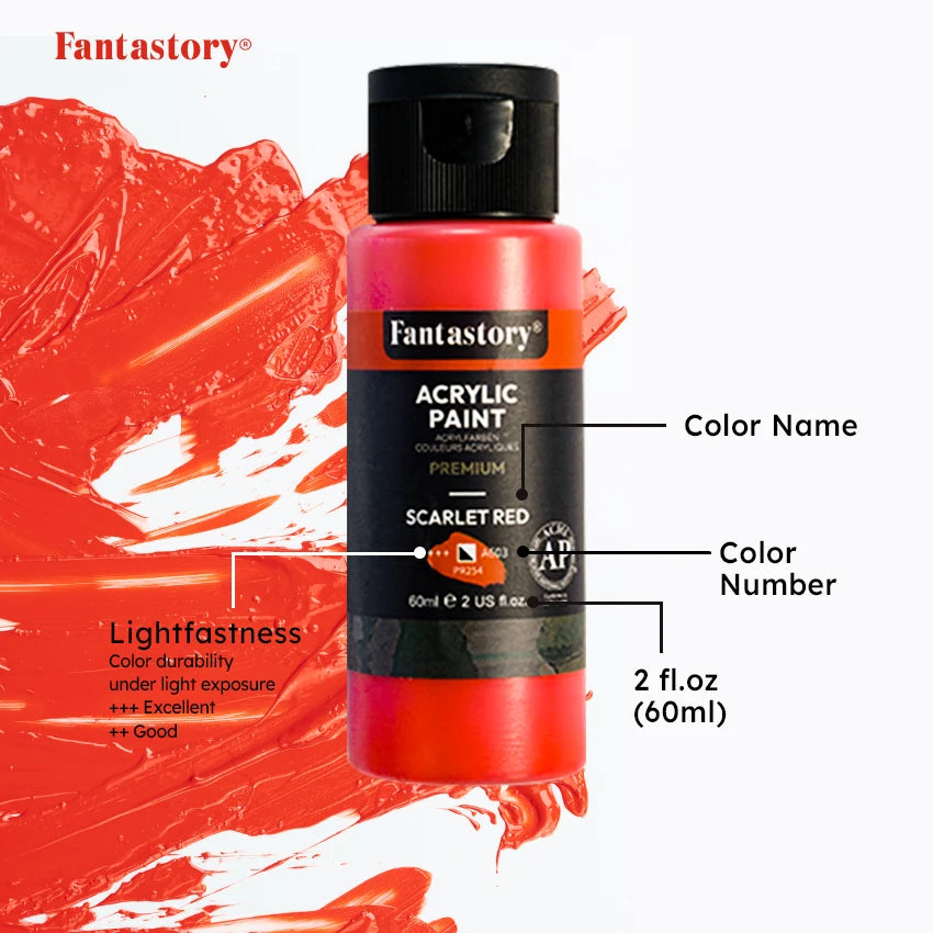 28 Classic Colors Acrylic Paint Set with Professional Craft Paint & 12 Brushes