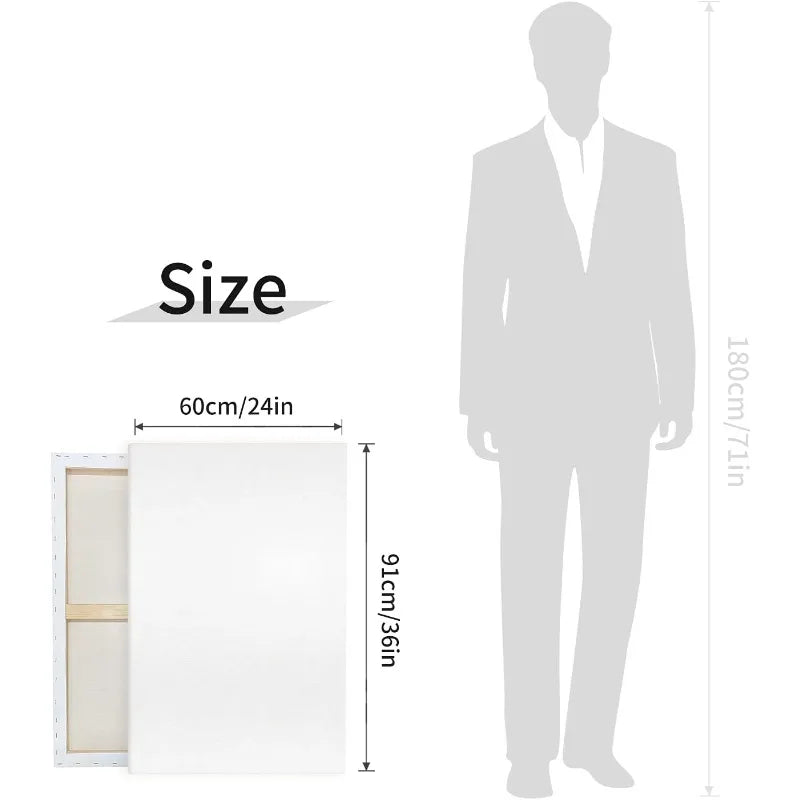 2-Pack Large Set 24x36 Pre-Stretched Blank Canvas Boards Canvases for Painting