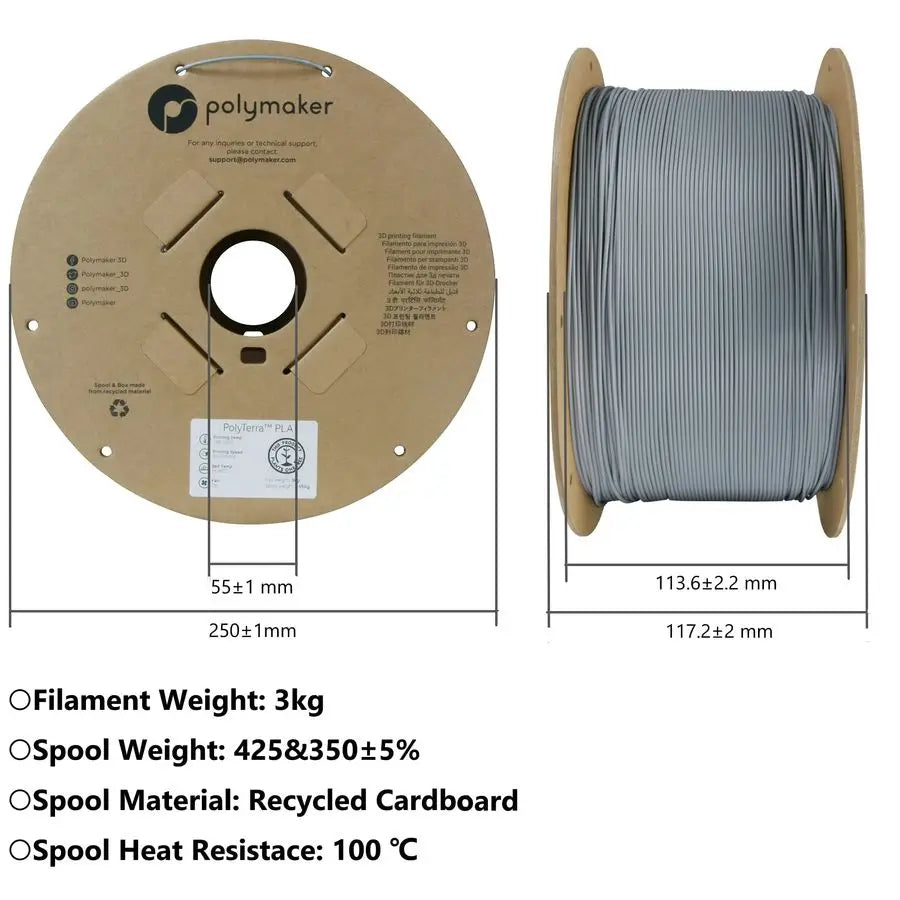 Polymax Tough PLA 3D Printer Filament 2.85mm 3kg Black, PolyMax 3D Printing PLA Filament Black, Tougher Than PLA 3D Filament, Hi