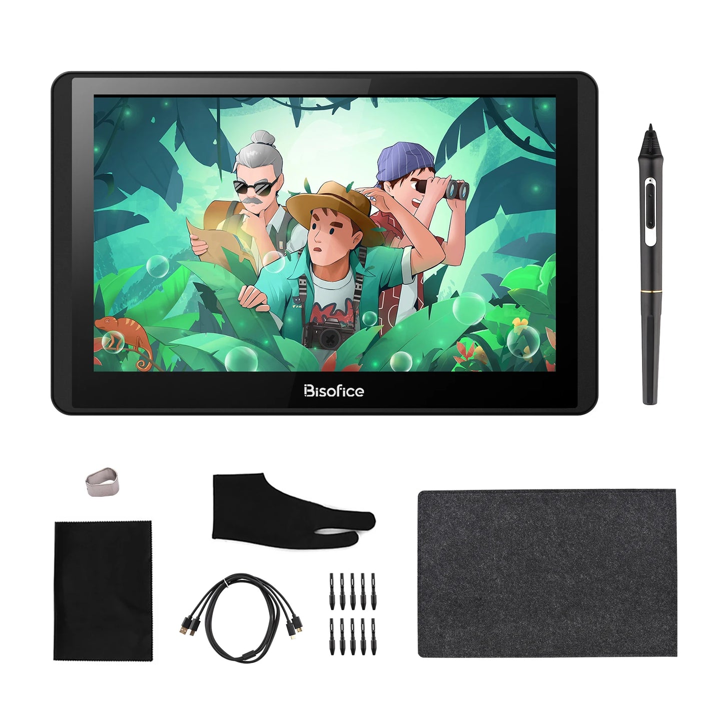 Full Fit HD Screen LCD Graphics Drawing Tablet Monitor 11.6 Inch 1366x768 Display For Hand-drawn Illustration Design Animation
