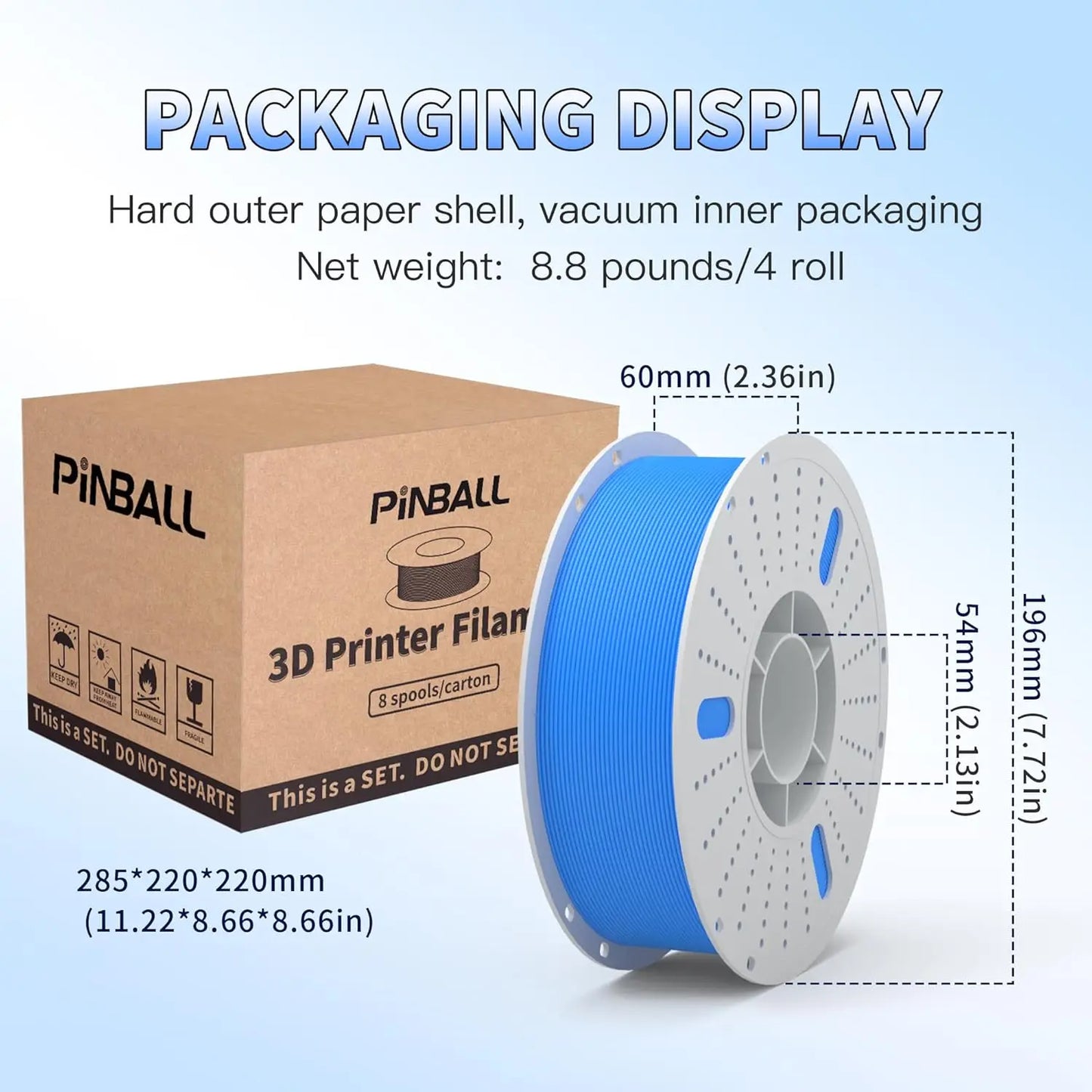 PETG 3D Printer Filament 1.75mm High Precision Durable Strong Filament Mith Better Flow Dimensional Accuracy +/- 0.02mm