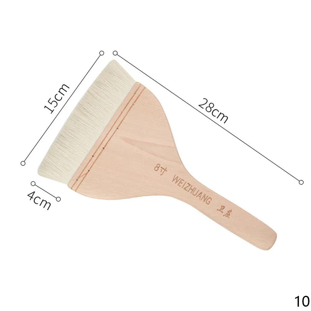 Wooden Handle Goat Hair Paint Brushes Smooth Sanding for Wall 10 Sizes Watercolor, Acrylic, Oil Painting Art Supplies