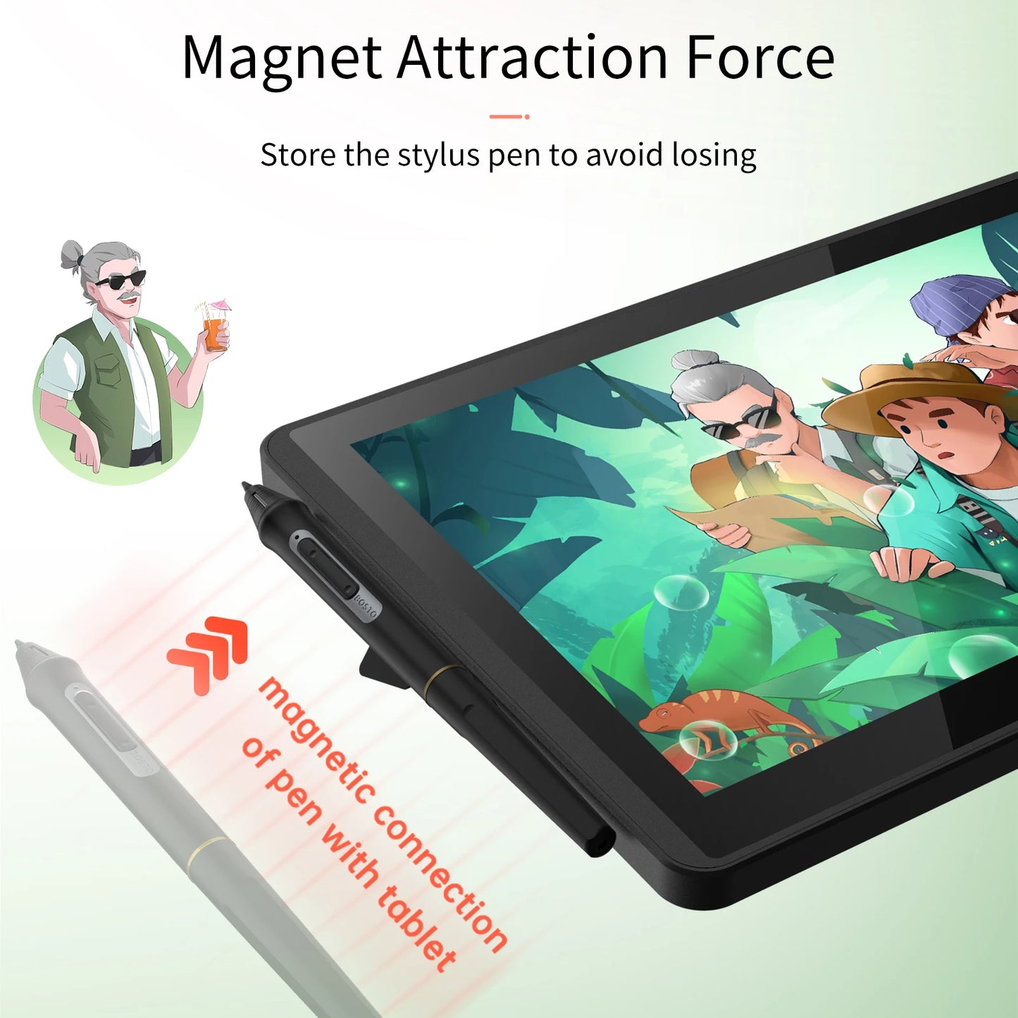 Bisofice 12HD-A H- LCD Graphics Drawing Tablet Monitor 11.6 Inch Size 1366x768 Display 8192 Pressure Level Passive Technology