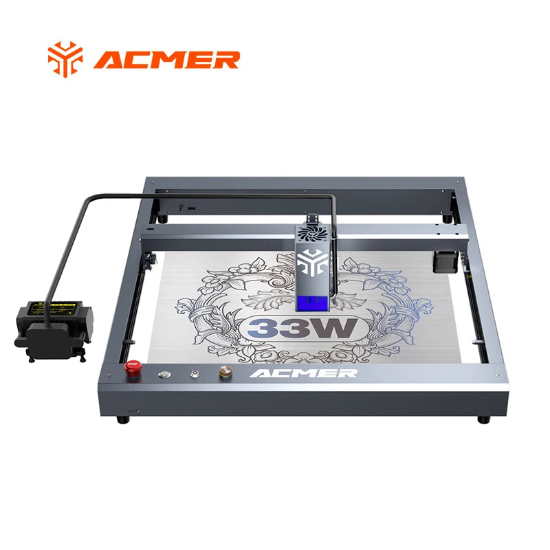 ACMER Laser Engraver P2 33W with Air Assist Industrial Rails WIFI Laser Engraving Cutting Machine Carve Glass Wood for Business