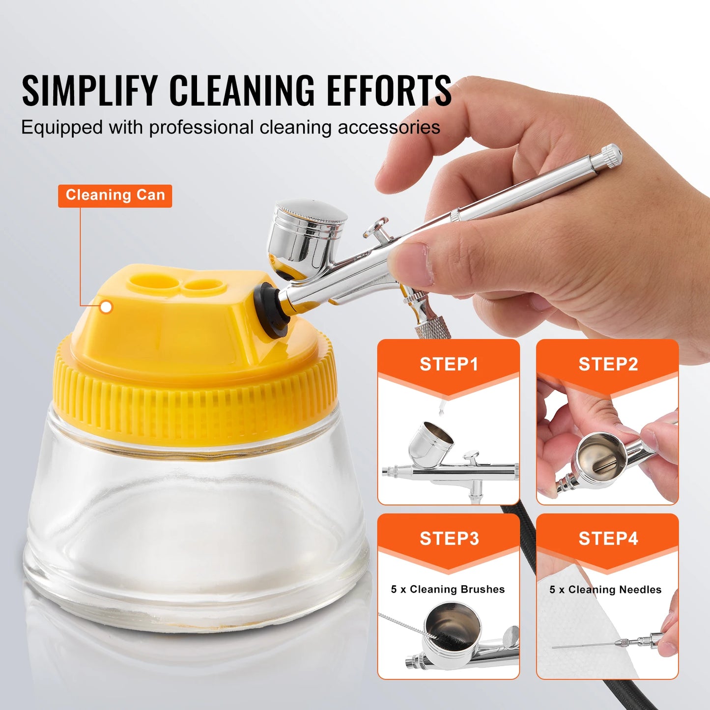 VEVOR Airbrush Kit, Dual Fan Air Compressor Professional Airbrushing System Kit with Airbrushes Mixing Wheel Cleaning Brush Set