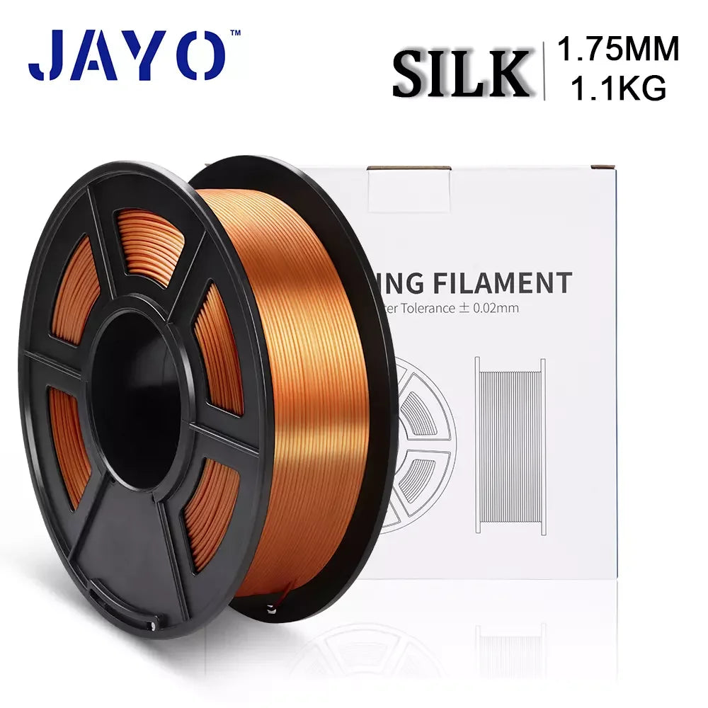 JAYO 3D Silk Pla Plus/ Dual/Triple Colors SILK 3D Printer Filament 1.75mm SILK Rabinbow 1.1kg/roll 3D Printing Materials