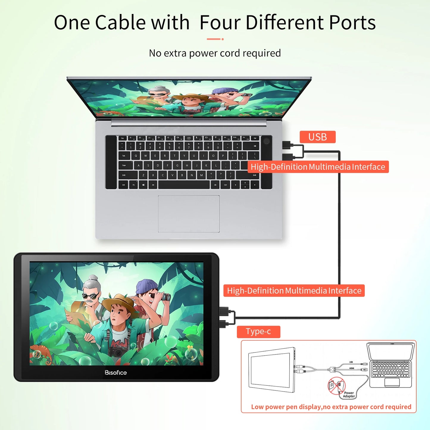 Full Fit HD Screen LCD Graphics Drawing Tablet Monitor 11.6 Inch 1366x768 Display For Hand-drawn Illustration Design Animation