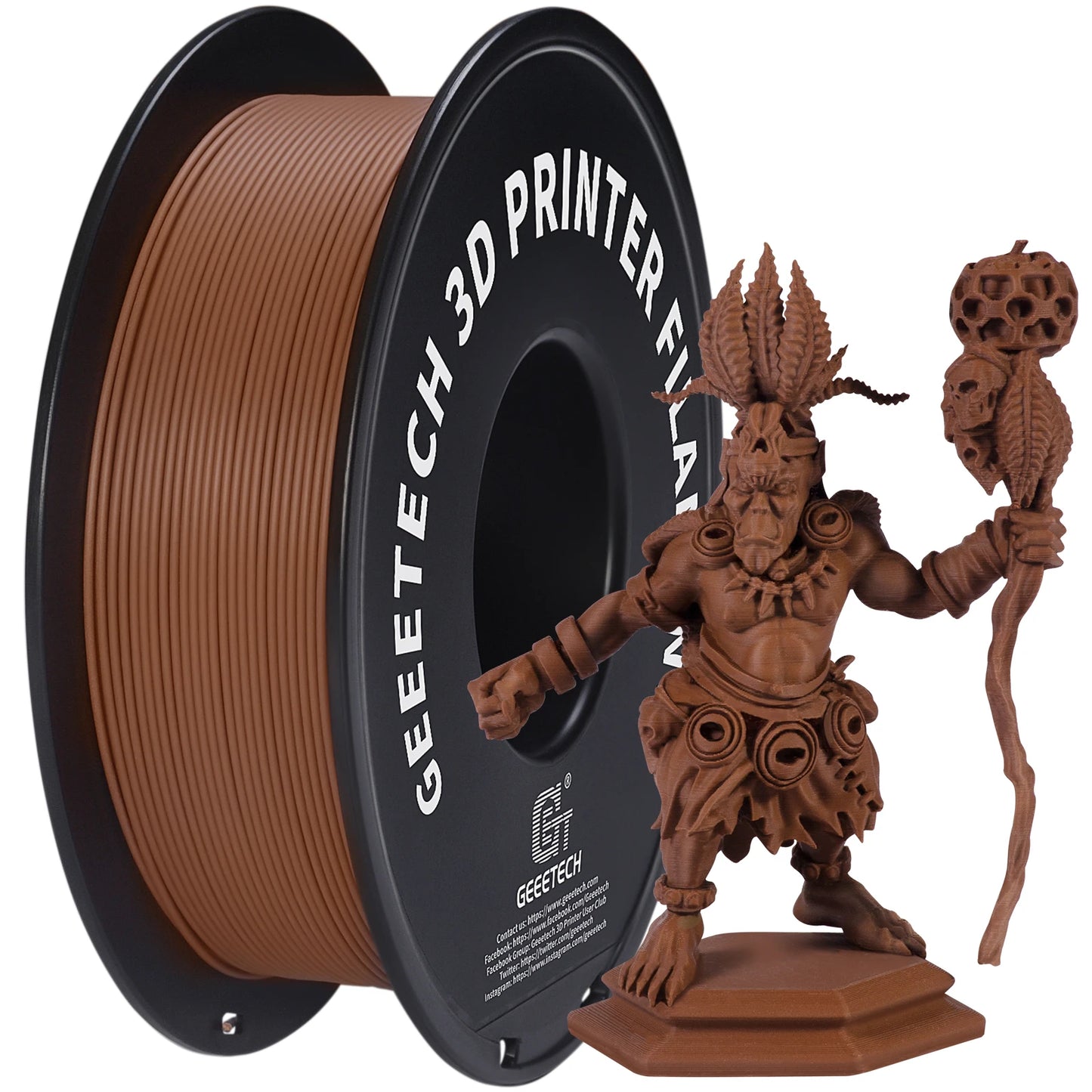 Geeetech Matte Filament PLA 1.75mm 1kg Spool (2.2lbs), 3d printer Material polylactic acid, frosted texture, Vacuum packaging
