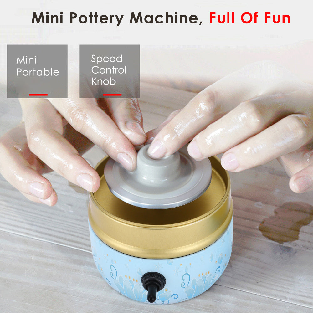 Mini Ceramic Wheel 1500Rpm Mini Ceramic Machine Electric Ceramic Wheel DIY Clay Tool Adult Children Ceramic Art With Tray