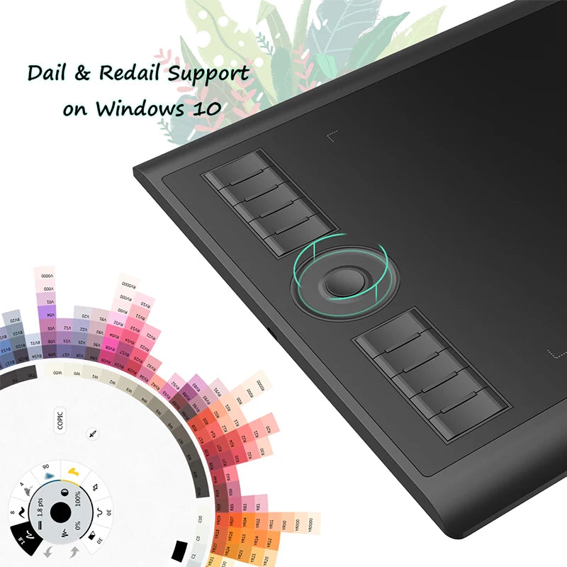 GAOMON M10K PRO 10 * 6.25'' Graphic Drawing Pen Tablet with 8192 Pressure Battery-Free Stylus Support OTG Function