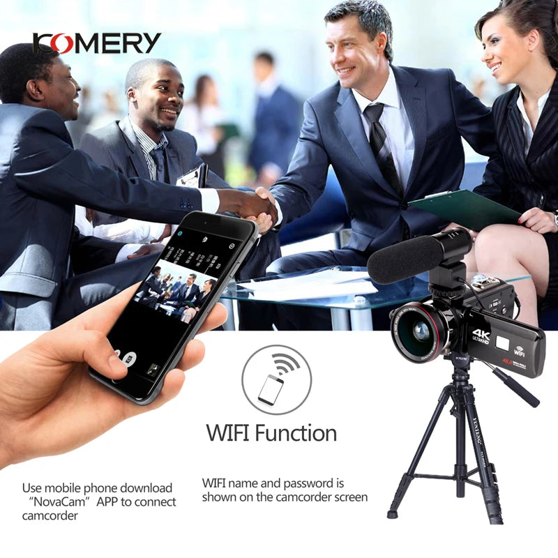 HD Video Camera 4K Vlogging Camcorder For Youtube Live Stream WIFI Webcam Night Vision 16X Zoom Photography Digital Recorder