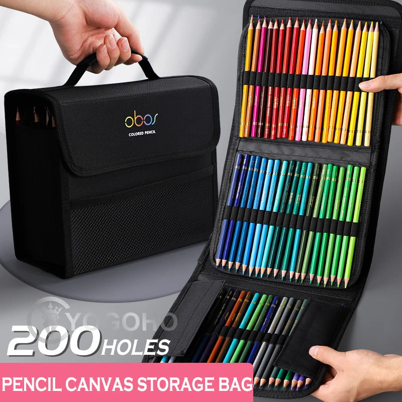 48/72/120/150/200 Professional Oil Color Pencil Set Watercolor Drawing colored pencils with Storage Bag colored pencils.