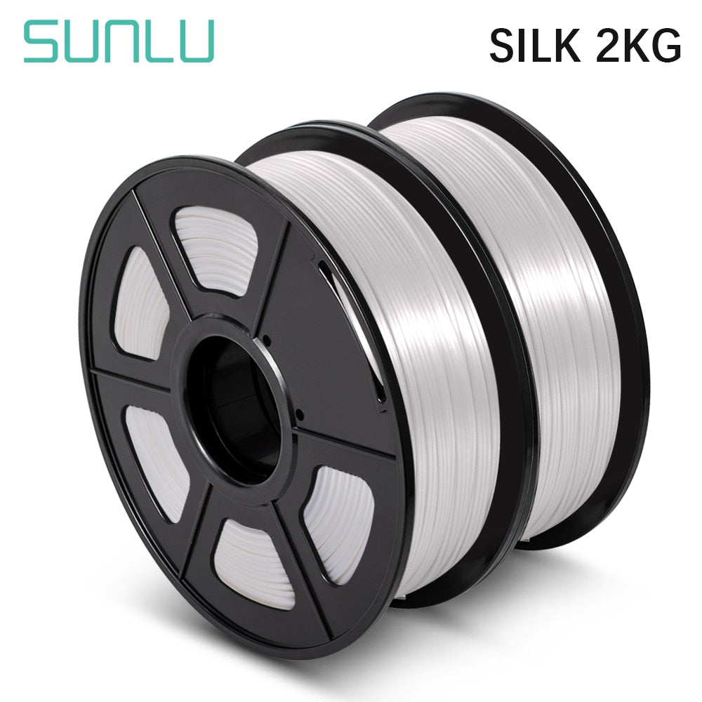 SUNLU Silk PLA Filament 1.75mm 1KG 2Rolls Shiny Metal-like Black Red Colors Silk 3D Printer Filament for DIY Artwork Printing