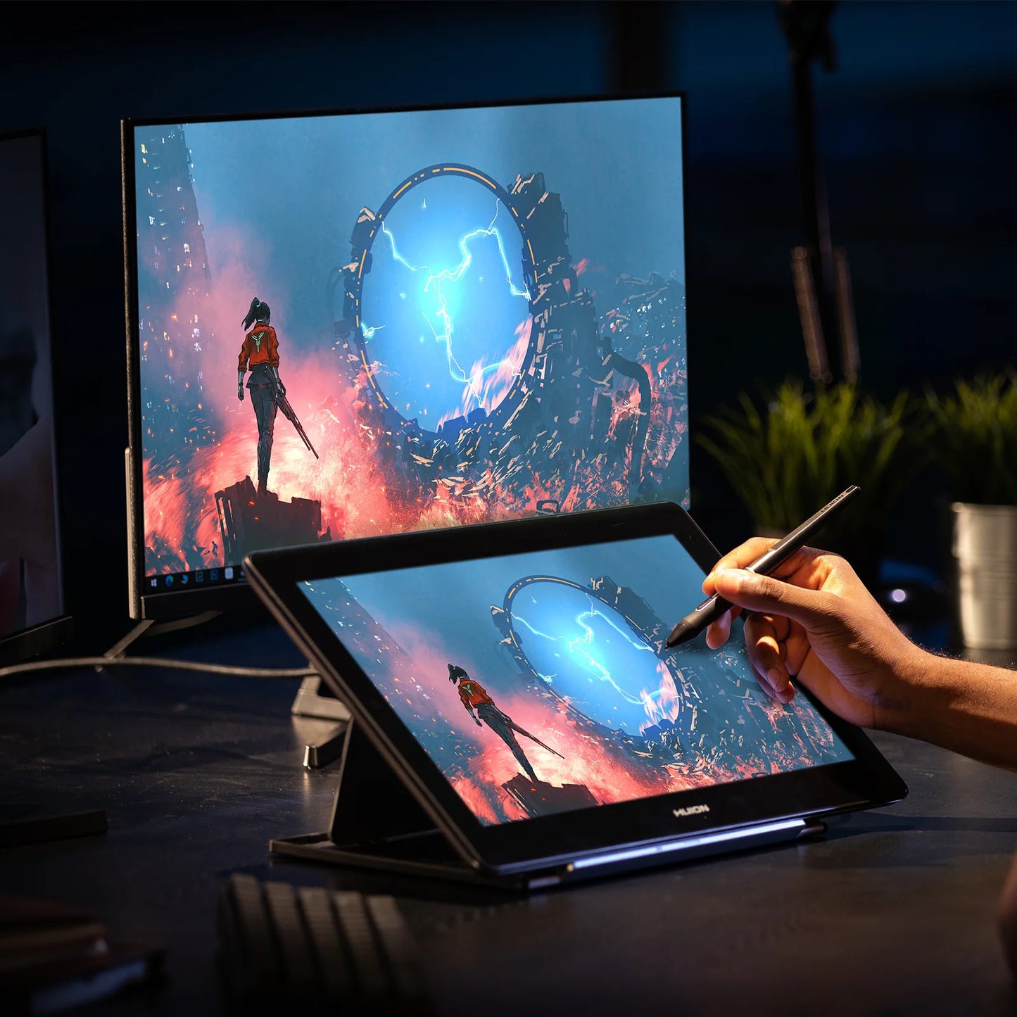 Huion Kamvas Pro 16 4K Graphics Tablet Monitor 15.6 Inch Screen Anti-glare Glass Digital Drawing Tablet 120% sRGB Pen Display