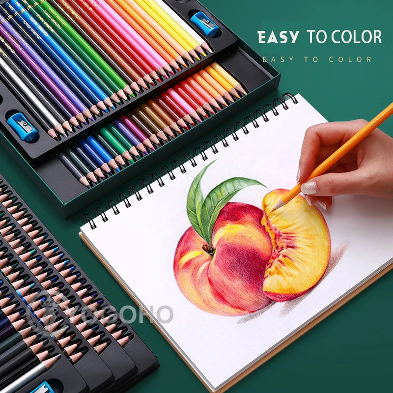 48/72/120/150/200 Professional Oil Color Pencil Set Watercolor Drawing colored pencils with Storage Bag colored pencils.