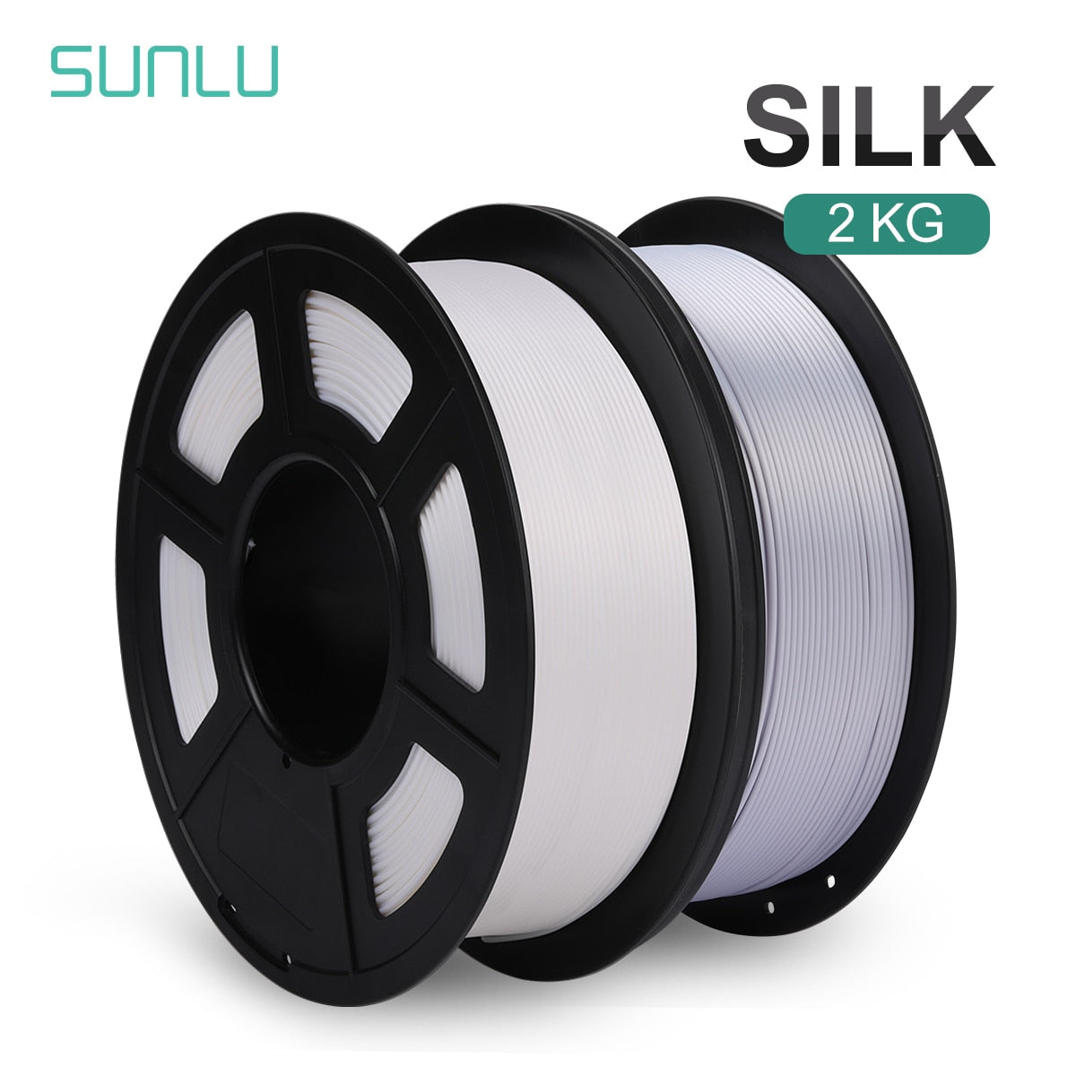 SUNLU Silk PLA Filament 1.75mm 1KG 2Rolls Shiny Metal-like Black Red Colors Silk 3D Printer Filament for DIY Artwork Printing