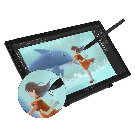 GAOMON PD2200-21.5 Inch Digital Tablet Anti-Glare Full Lamination Screen Display with 8 Touch Keys Support ±60° Tilt Function