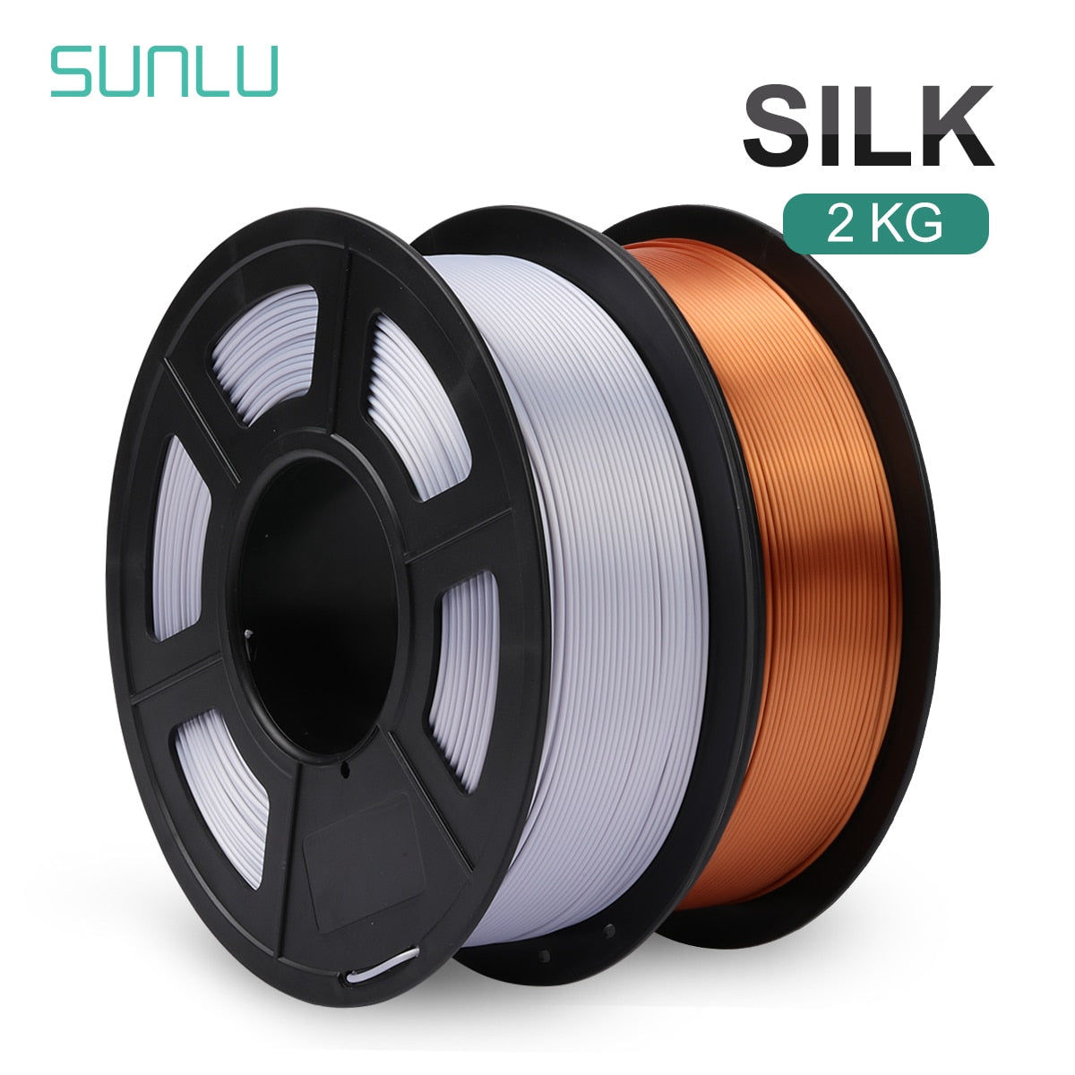 SUNLU Silk PLA Filament 1.75mm 1KG 2Rolls Shiny Metal-like Black Red Colors Silk 3D Printer Filament for DIY Artwork Printing