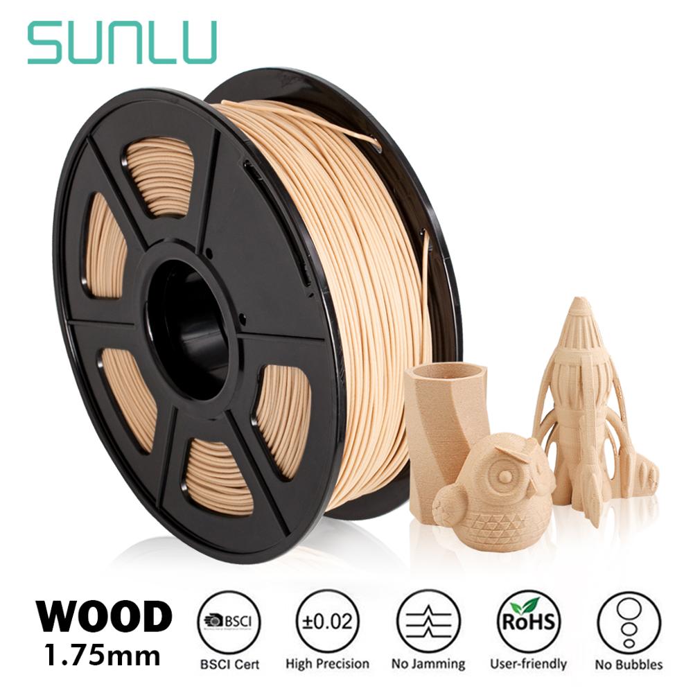 SUNLU wood fiber 3d printer filament PLA&amp;wood 3d filament 1.75mm 1kg wood  for 0.4mm nozzle fine and non-clogging