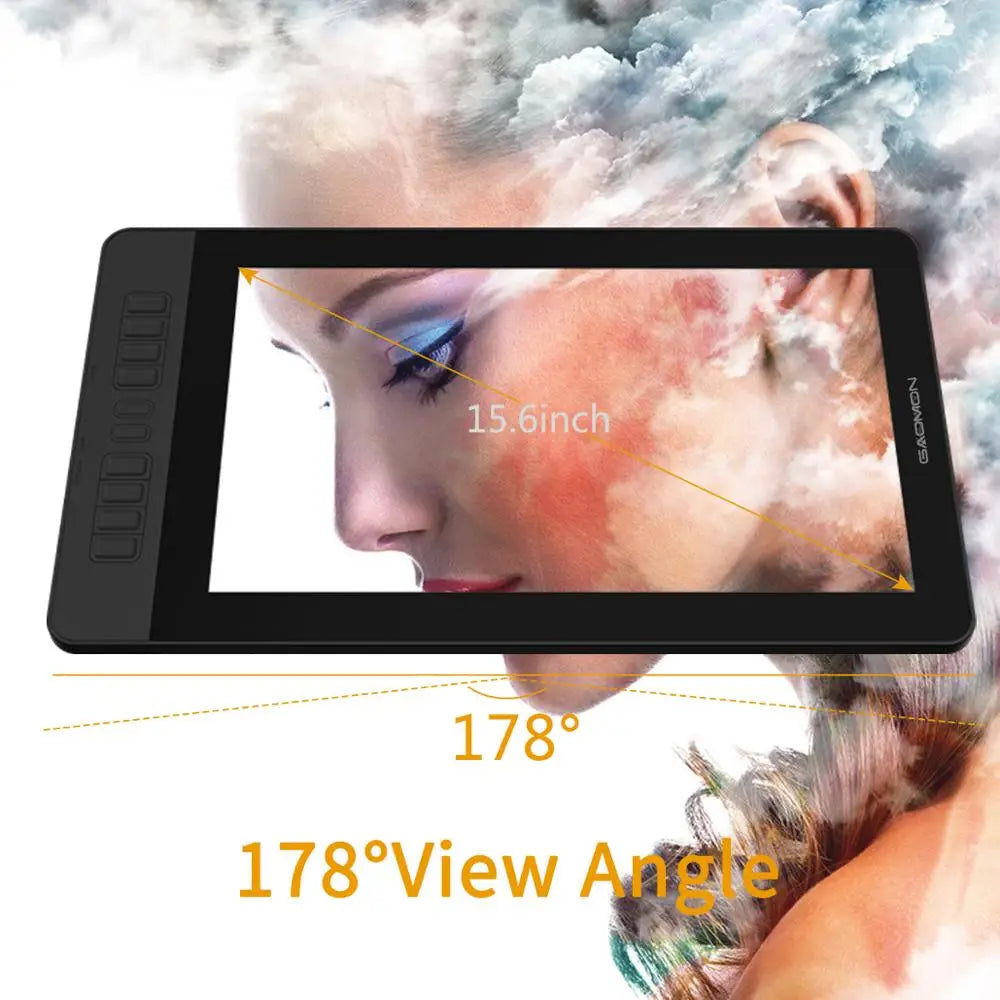 GAOMON Graphics Tablet Monitor PD1561 15.6 Inches Screen Drawing Display for Painting Design Beginners with Battery-free Pen