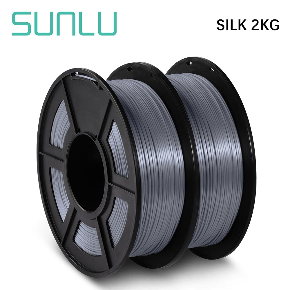 SUNLU Silk PLA Filament 1.75mm 1KG 2Rolls Shiny Metal-like Black Red Colors Silk 3D Printer Filament for DIY Artwork Printing