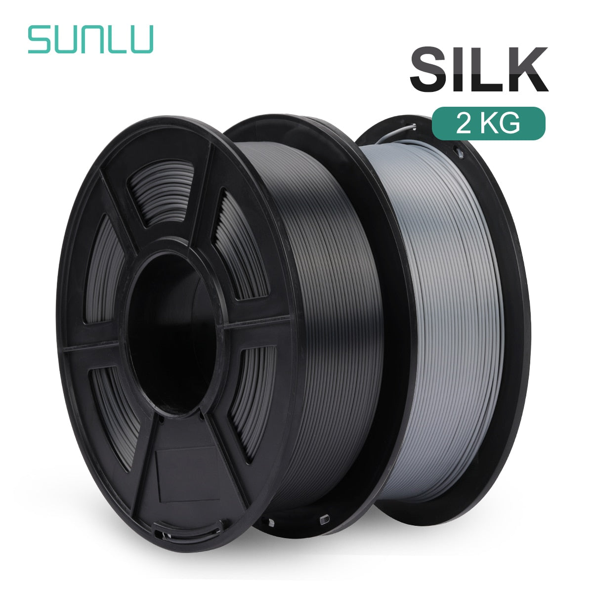 SUNLU Silk PLA Filament 1.75mm 1KG 2Rolls Shiny Metal-like Black Red Colors Silk 3D Printer Filament for DIY Artwork Printing