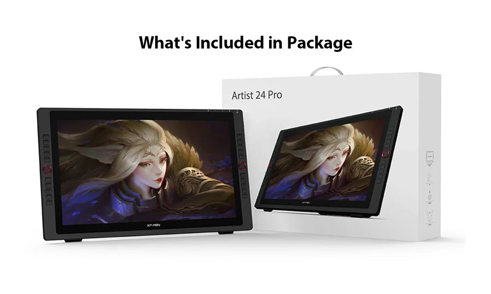 XPPen Artist 24 Pro 23.8 Inch 2K QHD Graphics Tablet Pen Display Drawing Monitor 20 Express Keys Support 60 Tilt for Windows Mac