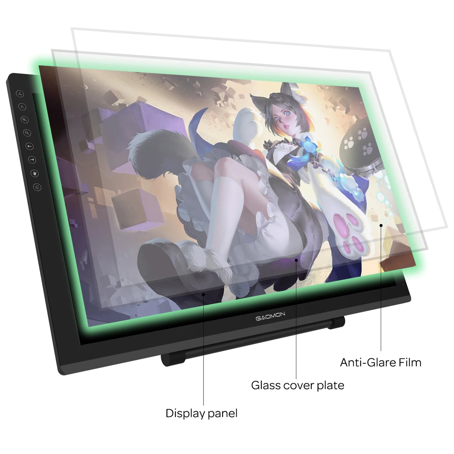 GAOMON PD2200 21.5 Inch Graphic Tablet Display with Full HD 92% NTSC Gamut Screen 8192 levels Battery-free Pen&Tilt Function