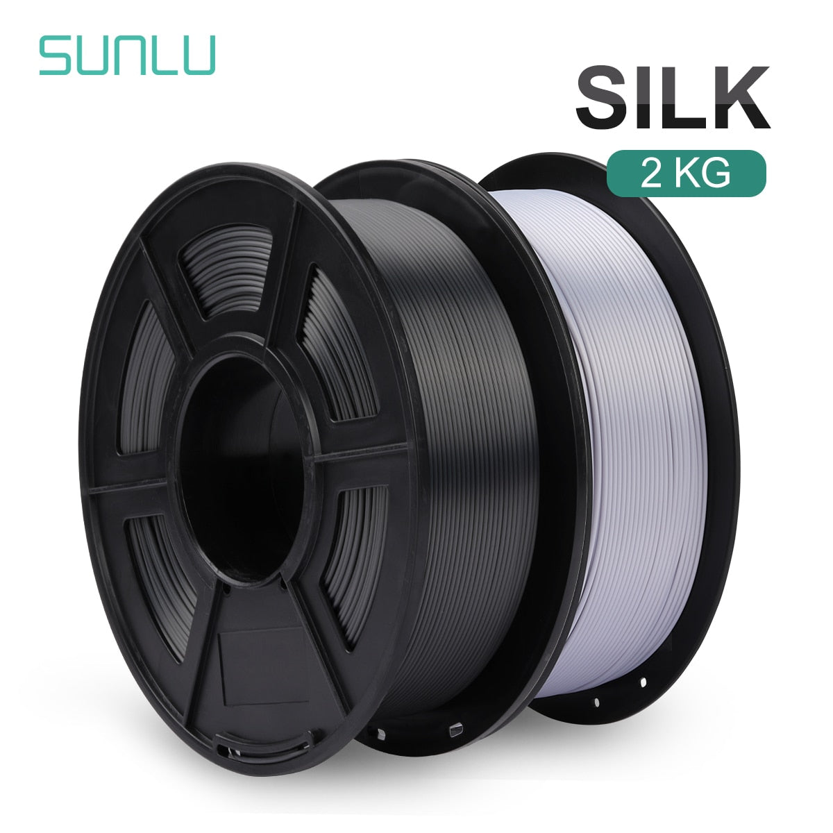 SUNLU Silk PLA Filament 1.75mm 1KG 2Rolls Shiny Metal-like Black Red Colors Silk 3D Printer Filament for DIY Artwork Printing