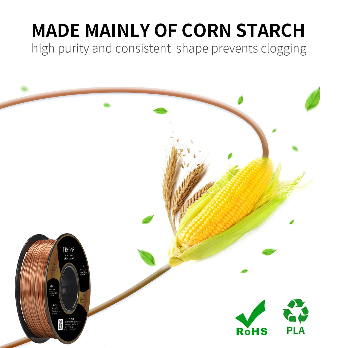 Eryone New Rainbow PLA Filament Multicolor Perfect Spooled 1.75mm 1KG Texture For 3d Printer High Quality