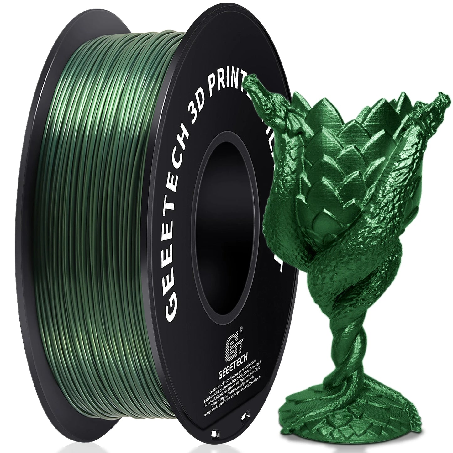 GEEETECH 3d Silk PLA Filament 1kg1.75mm Spool Wire For 3D Printer Material,Safety, Vacuum packaging, special color, Bubble free
