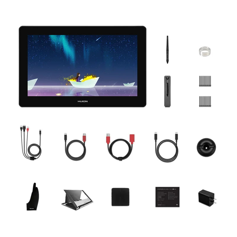 15.6 Inch Graphics Tablet HUION Kamvas Pro 16 Plus 4K UHD Screen Full Laminated Display 145%sRGB Drawing Monitor for Mac-Android